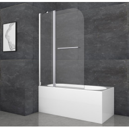 Шторка для ванны Koer SR BS04 (KR5403) стеклянная 95x140 см прозрачная, профиль хром
