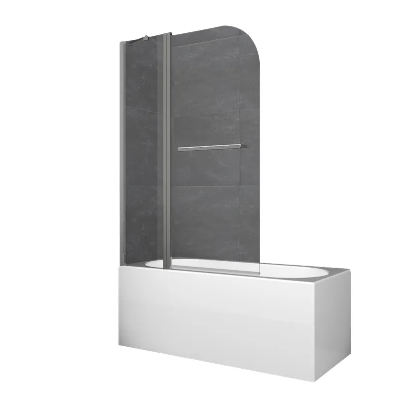 Шторка для ванны Koer SR BS04 (KR5404) стеклянная 95x140 см прозрачная, профиль графит
