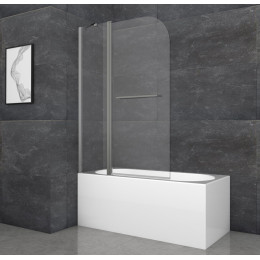 Шторка для ванны Koer SR BS04 (KR5404) стеклянная 95x140 см прозрачная, профиль графит