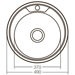 Кухонная мойка Zerix Z490-08-180D из нержавейки (ZX1585) круглая, врезная, 0,8 мм, Decor