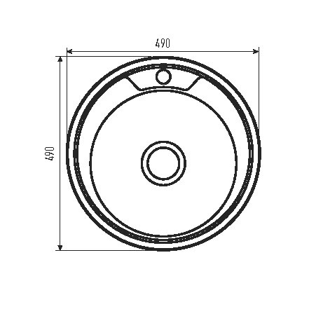 Кухонная мойка Zerix Z490-08-180MD из нержавейки (ZS0558) круглая, врезная, 0,8 мм, micro Decor