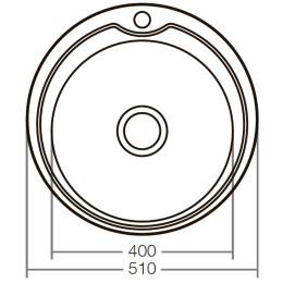 Кухонная мойка Zerix Z510-08-180E из нержавейки (ZX1586) круглая, врезная, 0,8 мм, Satin