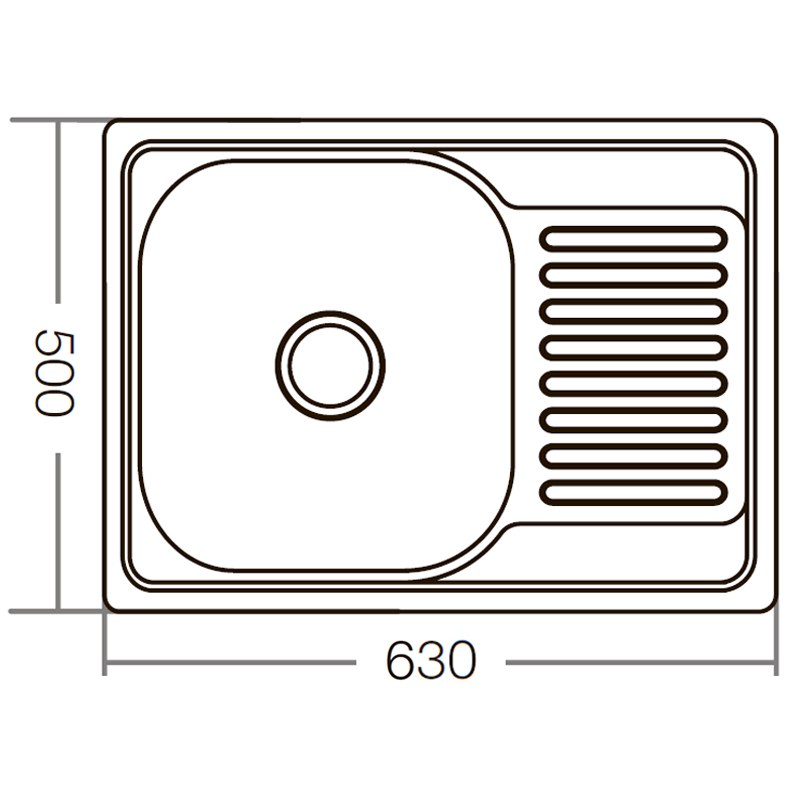 Кухонная мойка Zerix Z6350-08-180D из нержавейки (ZM0564) прямоугольная, врезная, 0,8 мм, Decor