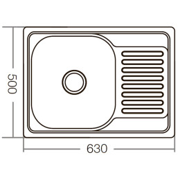 Кухонная мойка Zerix Z6350-08-180D из нержавейки (ZM0564) прямоугольная, врезная, 0,8 мм, Decor
