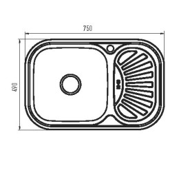 Кухонная мойка Zerix Z7549-08-180MD из нержавейки (ZS0575) прямоугольная, врезная, 0,8 мм, micro Decor