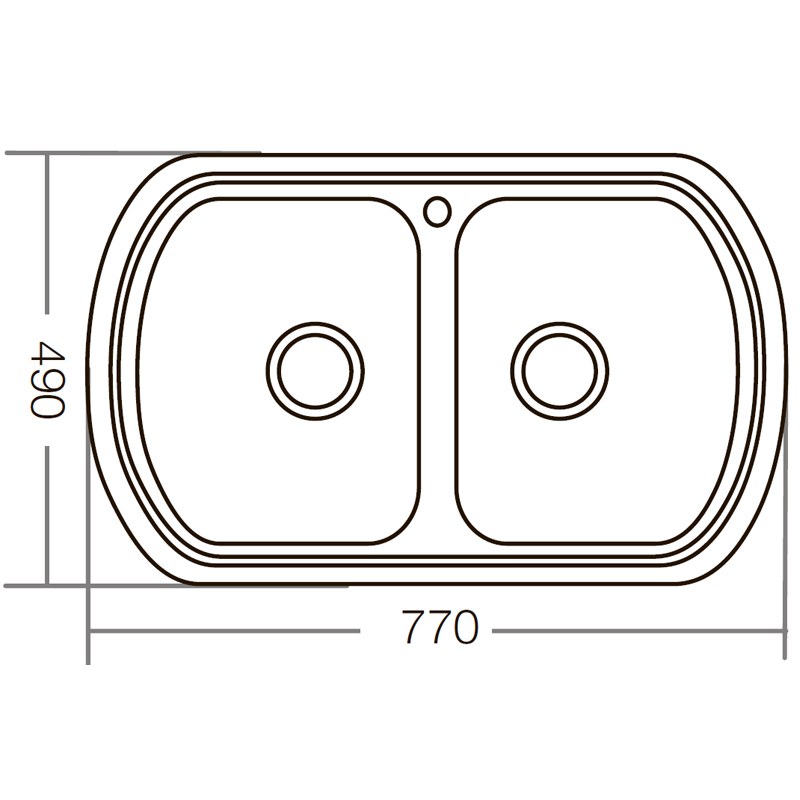 Кухонная мойка Zerix Z7749-08-180D из нержавейки (ZM0566) врезная, на две чаши, 0,8 мм, Decor