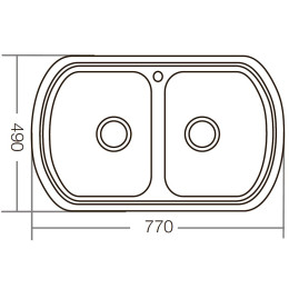 Кухонная мойка Zerix Z7749-08-180D из нержавейки (ZM0566) врезная, на две чаши, 0,8 мм, Decor
