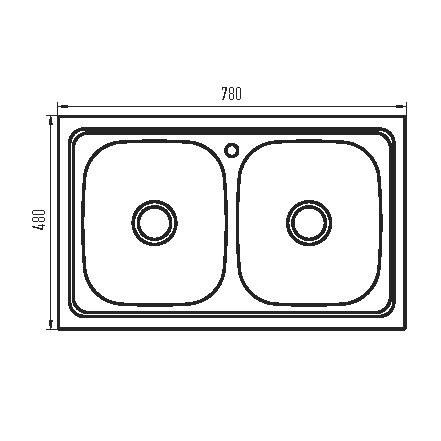 Кухонная мойка Zerix Z7848D-08-180MD из нержавейки (ZS0579) Double прямоугольная, врезная, 0,8 мм, micro Decor