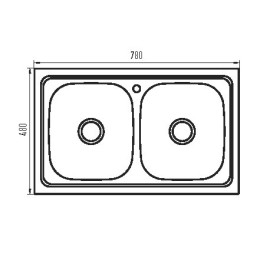 Кухонная мойка Zerix Z7848D-08-180MD из нержавейки (ZS0579) Double прямоугольная, врезная, 0,8 мм, micro Decor