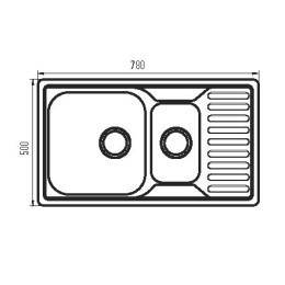 Кухонная мойка Zerix Z7850A-08-180E из нержавейки Armonia (ZS0576) прямоугольная, врезная, 0,8 мм, Satin