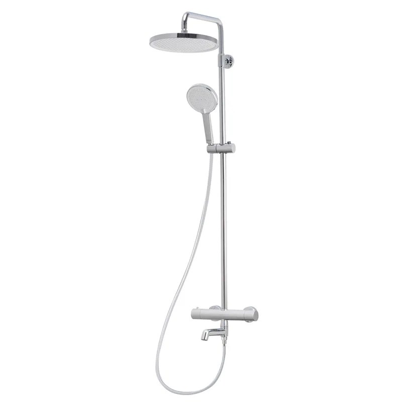Душевая система Koer KB-57029-01 (KR5482) с термостатом, тропическим душем, 3 режима, хром
