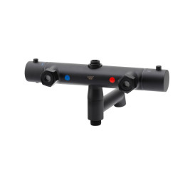 Душевая система Koer KB-57029-05 (KR5491) с термостатом, тропическим душем, 3 режима, черная