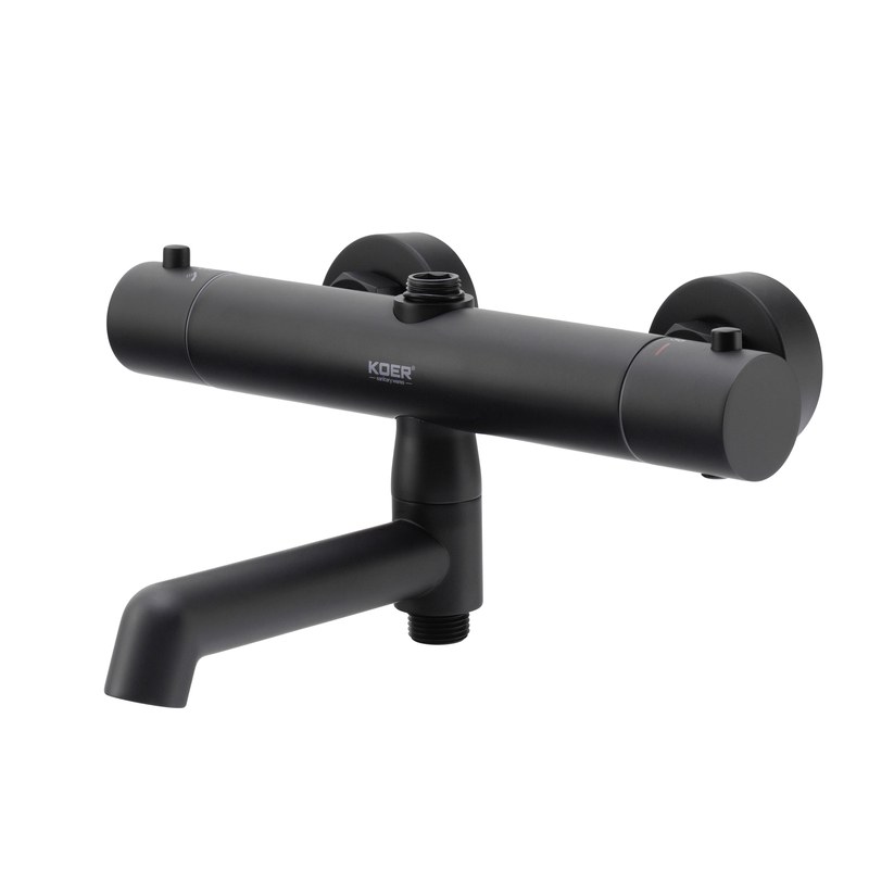 Душевая система Koer KB-57029-05 (KR5491) с термостатом, тропическим душем, 3 режима, черная