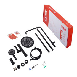 Душевая система Koer KB-57029-05 (KR5491) с термостатом, тропическим душем, 3 режима, черная
