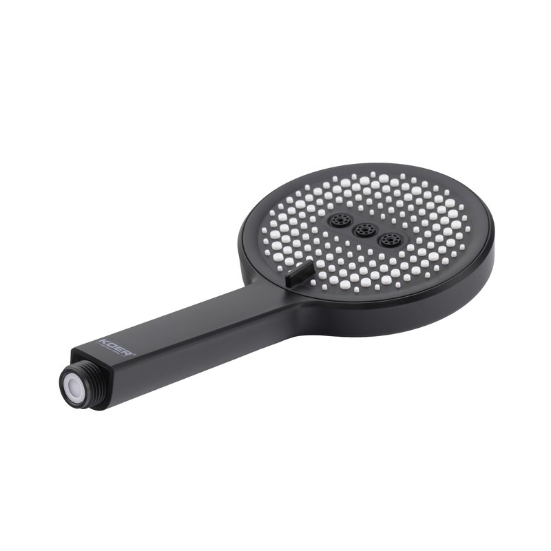 Душевая система Koer KB-57029-05 (KR5491) с термостатом, тропическим душем, 3 режима, черная