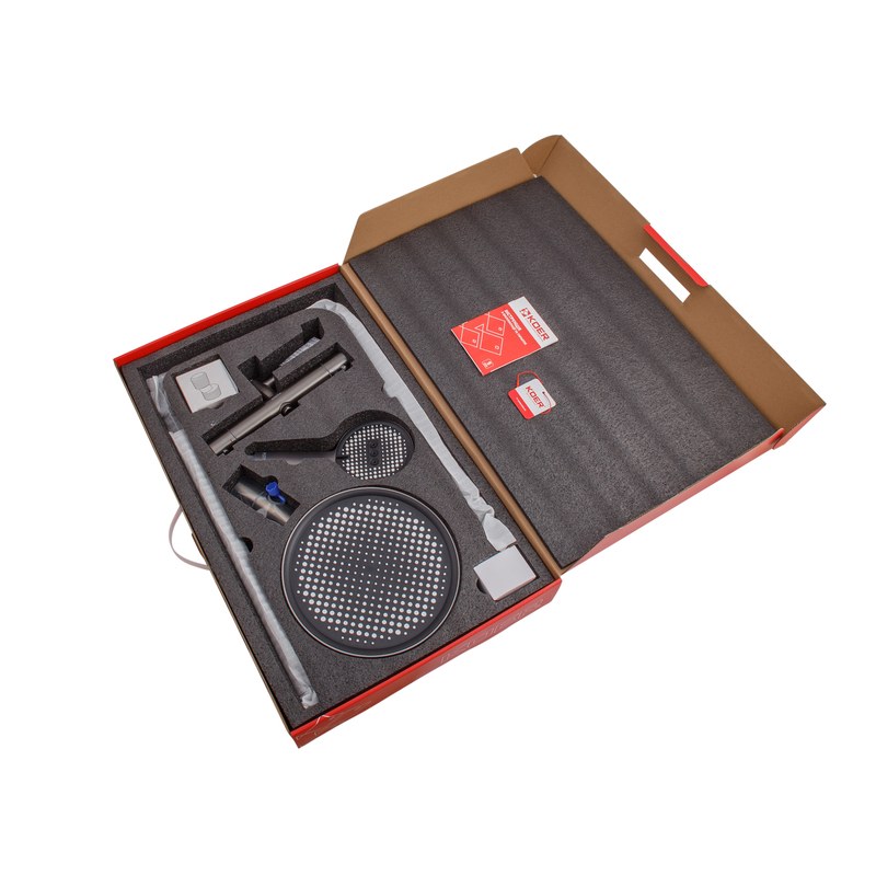 Душевая система Koer KB-57029-07 (KR5498) с термостатом, тропическим душем, 3 режима, графит