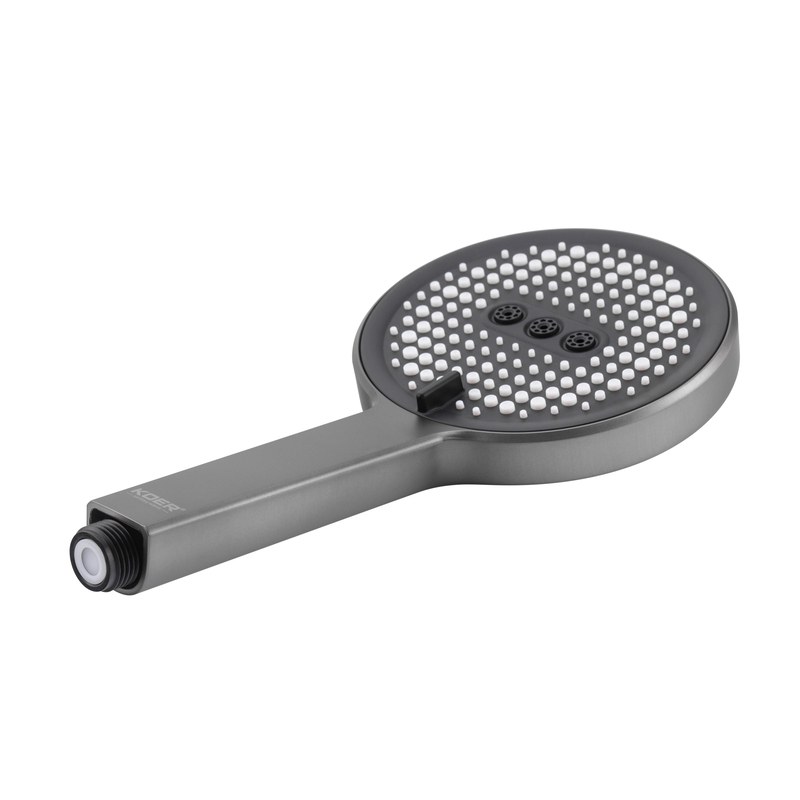 Душевая система Koer KB-57029-07 (KR5498) с термостатом, тропическим душем, 3 режима, графит