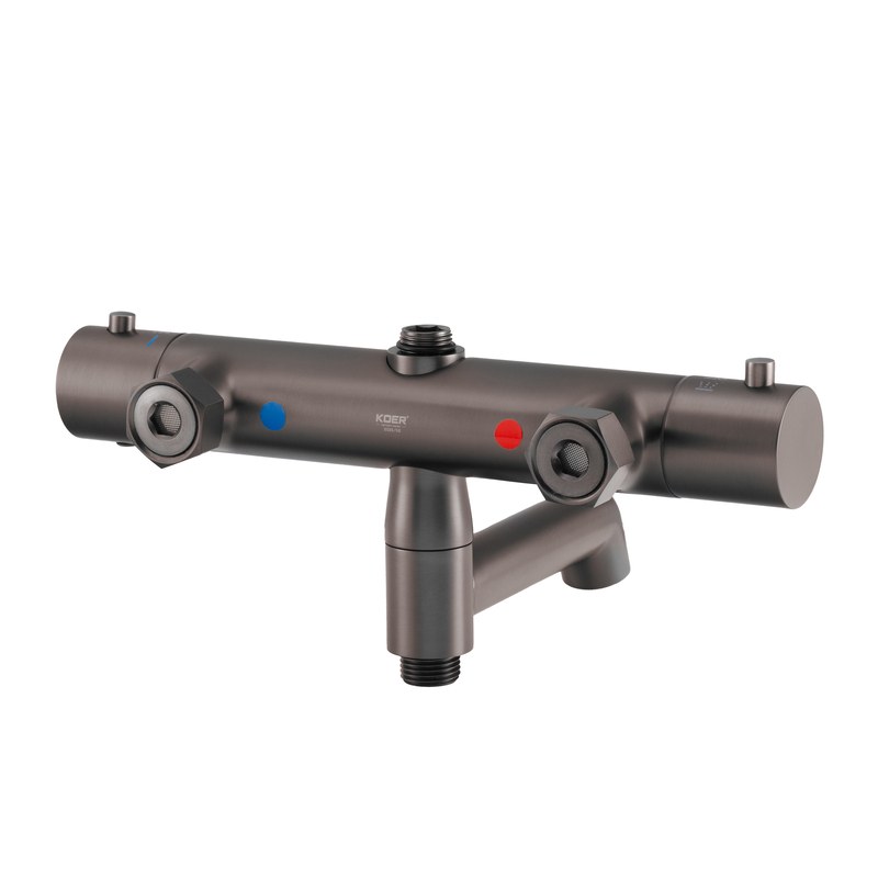 Душевая система Koer KB-57029-07 (KR5498) с термостатом, тропическим душем, 3 режима, графит