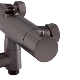 Душевая система Koer KB-57029-07 (KR5498) с термостатом, тропическим душем, 3 режима, графит