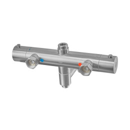 Душевая система Koer KI-57018-02 (KR5545) с термостатом, тропическим душем, 3 режима, сталь