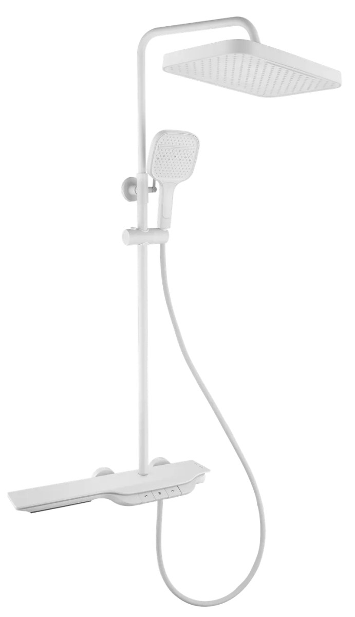 Душевая система Mixxus Premium SPACE-009-J (MI6543) с термостатом, тропическим душем, 3 режима, белая