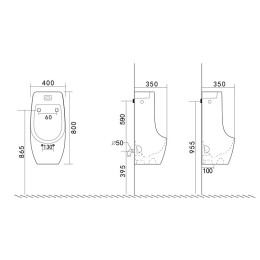 Писсуар подвесной Mixxus Premium BEVEL-1001 (MP6661) с ИК-датчиком автоматического смыва