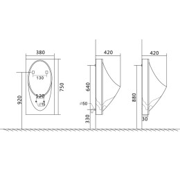 Писсуар подвесной Mixxus Premium BEVEL-1005 (MP6664) с краном-дозатором