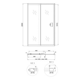 Душові двері в нішу Qtap Taurus (CRM2012-13.C6) розсувні 120-130x200 см прозора