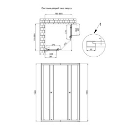 Душевая кабина Qtap Pisces квадратная 75-90x75-90 см регулируемая матовая без поддона