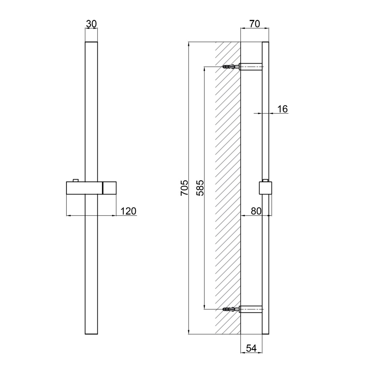 Душова стійка Qtap Lepit 705 (QTLEP82103NB) з тримачем, чорна