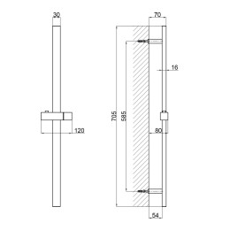 Душова стійка Qtap Lepit 705 (QTLEP82103NB) з тримачем, чорна