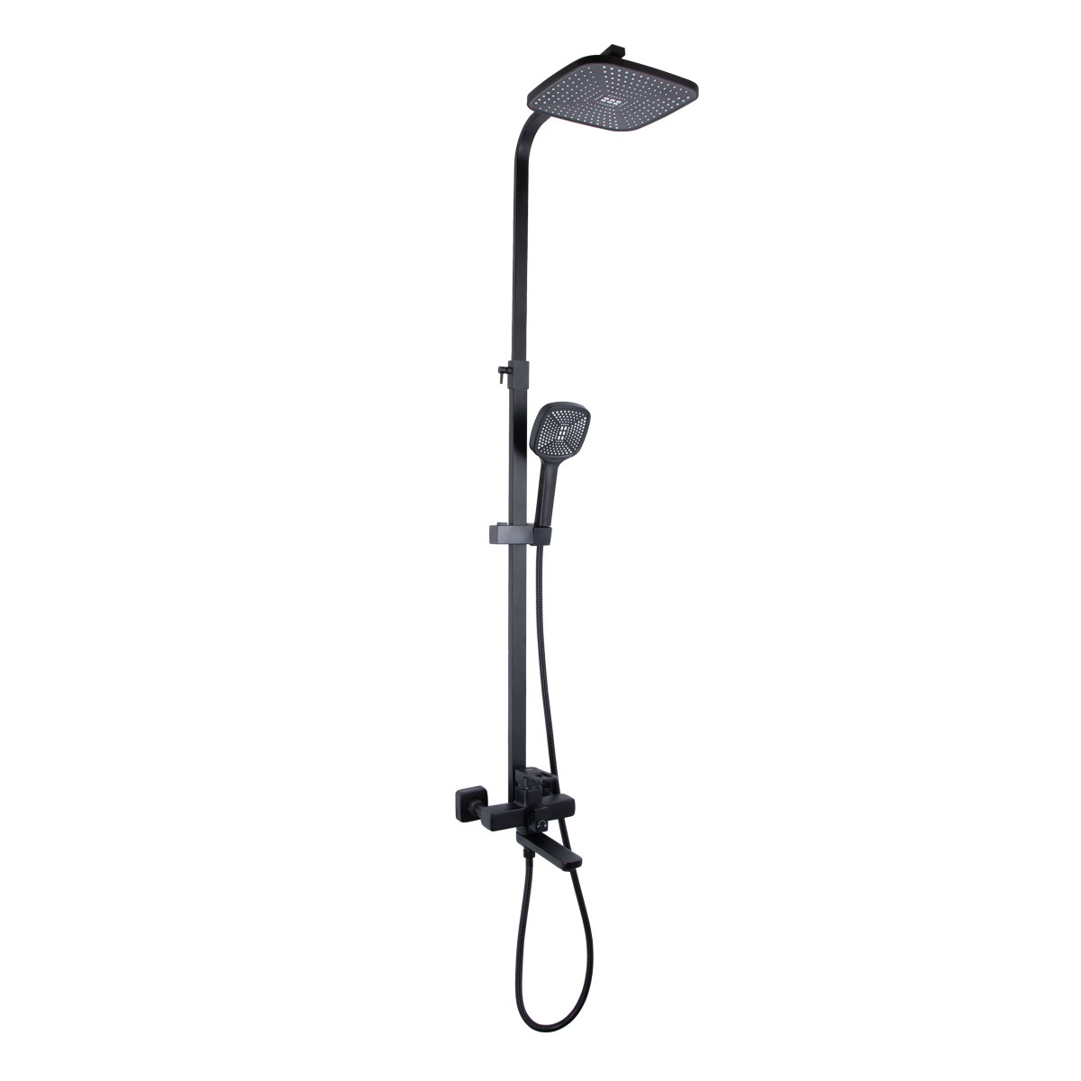 Душова система Lidz Wawel 1030 (LDWAW1030BLA45396) з тропічним душем і змішувачем, 3 режими, чорна