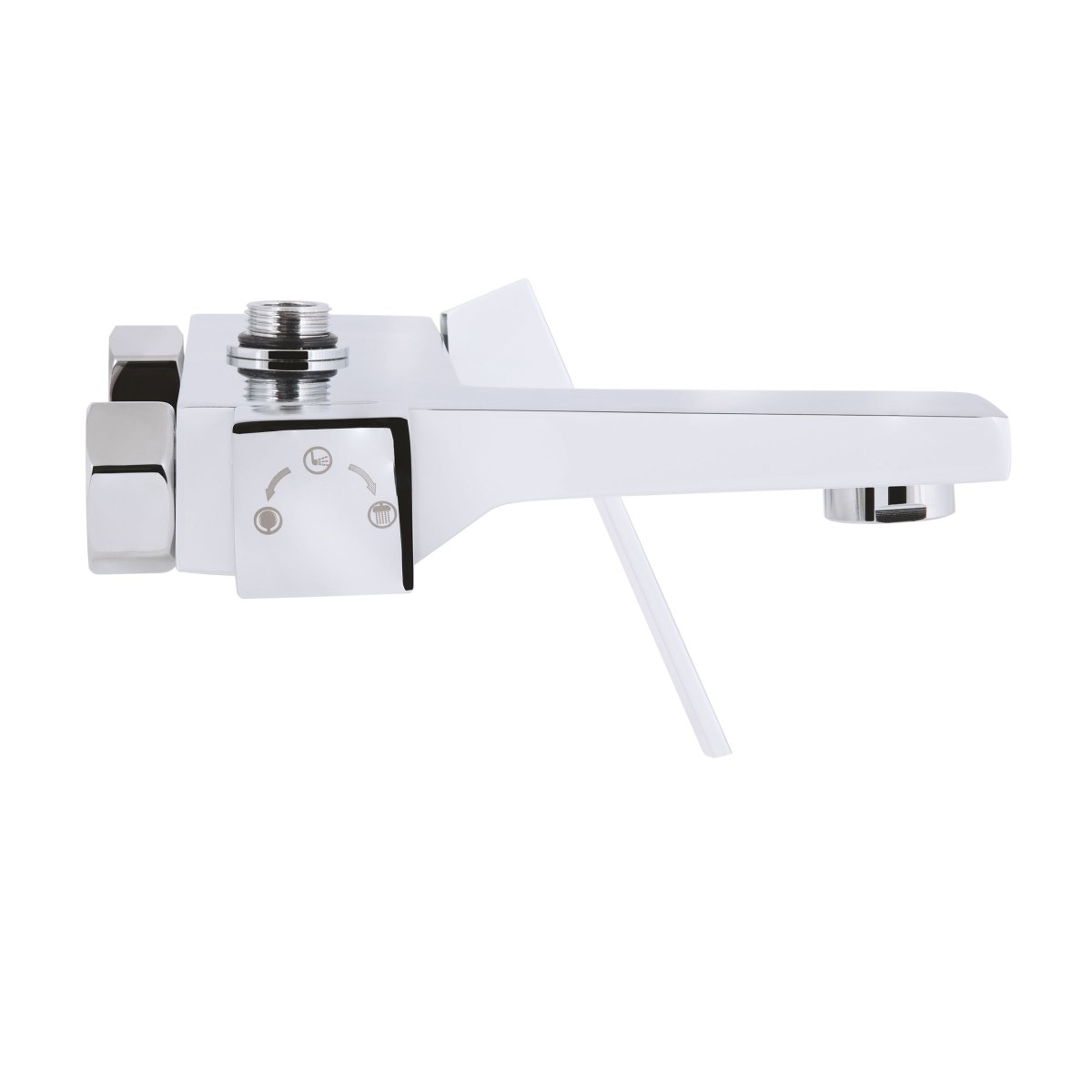 Душевая система QT Gemini (QTGEM111CRW45687) с тропическим душем и смесителем, 3 режима, хром с белым