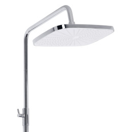 Душевая система QT Gemini (QTGEM111CRW45687) с тропическим душем и смесителем, 3 режима, хром с белым