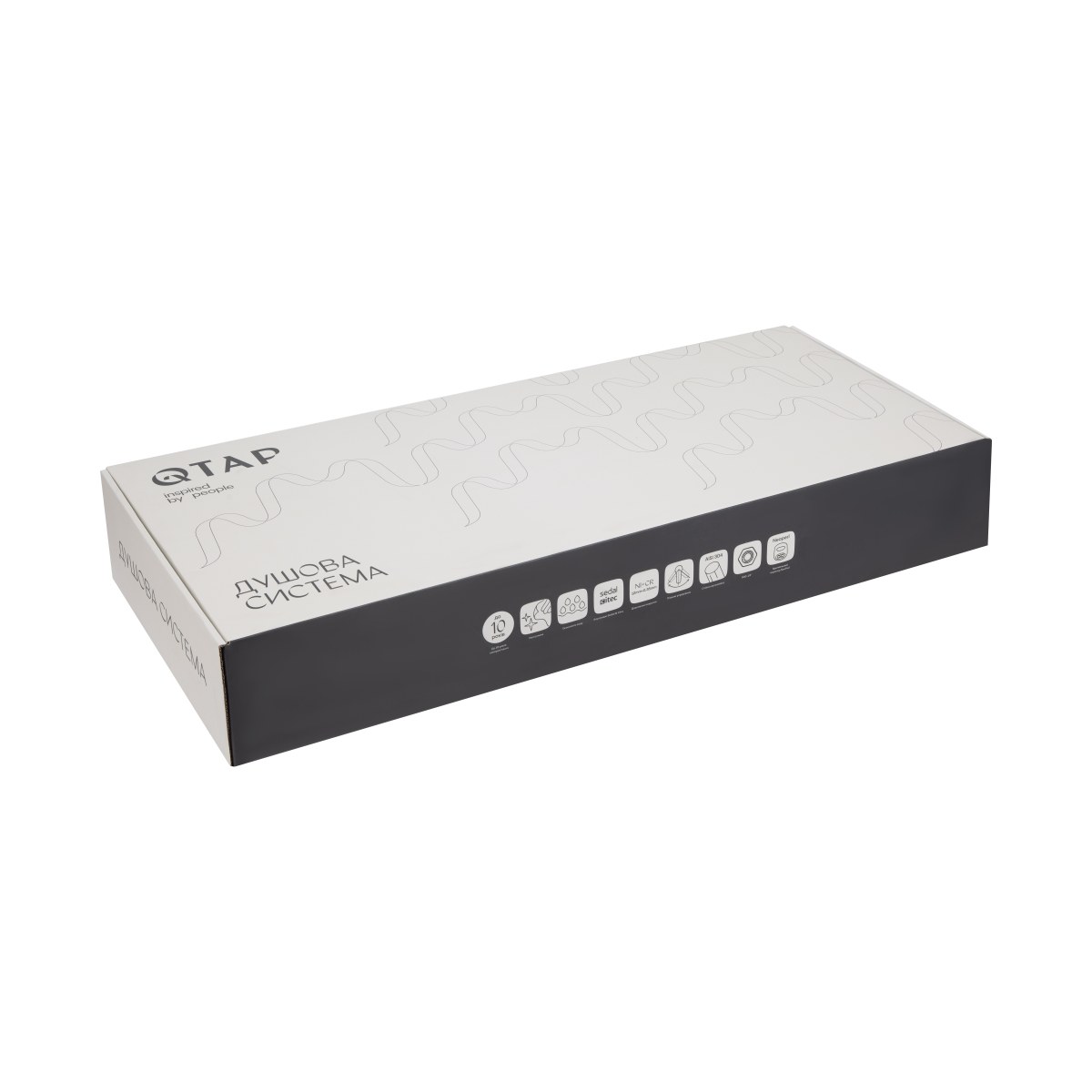 Душова система QT Presto (QTPRE111CRM45575) з тропічним душем і змішувачем, 3 режими, хром