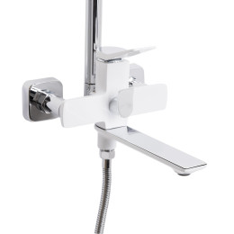 Душова система QT Presto (QTPRE111CRW45580) з тропічним душем і змішувачем, 3 режими, хром/білий