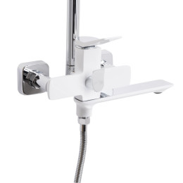 Душова система QT Presto (QTPRE111CRW45580) з тропічним душем і змішувачем, 3 режими, хром/білий
