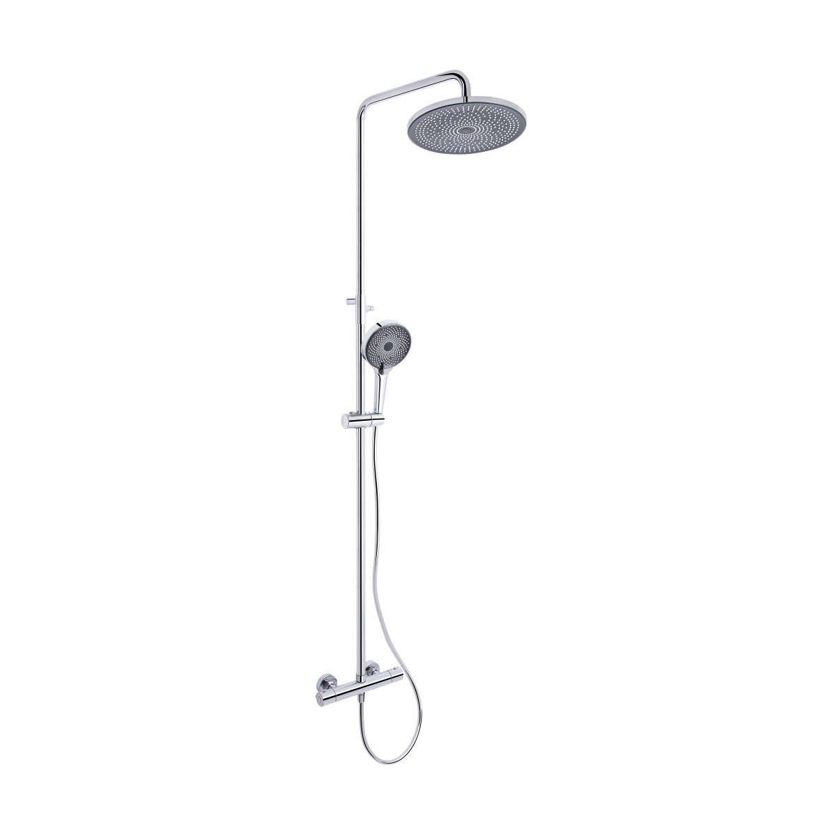 Душевая система QT Sloup (QTSL57103ONC) с термостатом, тропическим душем, 2 режима, хром