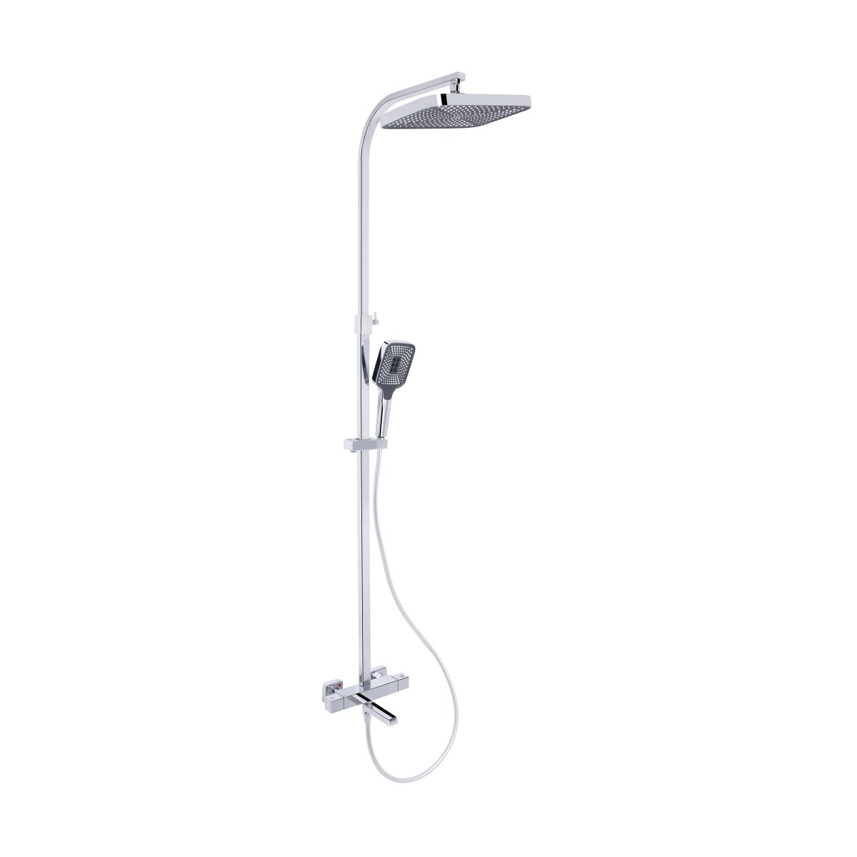 Душевая система QT Sloup (QTSLO51103OC48217) с термостатом, тропическим душем, 3 режима, хром