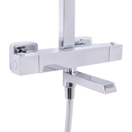 Душевая система QT Sloup (QTSLO51103OC48217) с термостатом, тропическим душем, 3 режима, хром