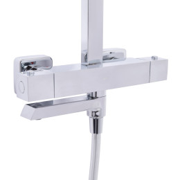 Душевая система QT Sloup (QTSLO51103OC48217) с термостатом, тропическим душем, 3 режима, хром