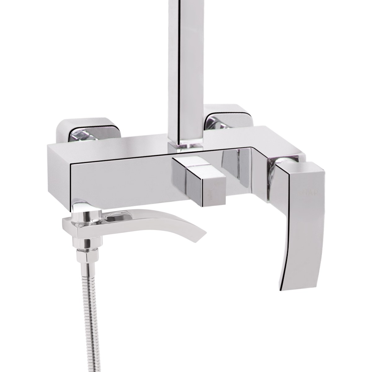 Душевая система QT Swan Cascada (QTSWA111CRM45566) с тропическим душем и смесителем, 3 режима, хром