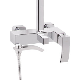 Душевая система QT Swan Cascada (QTSWA111CRM45566) с тропическим душем и смесителем, 3 режима, хром