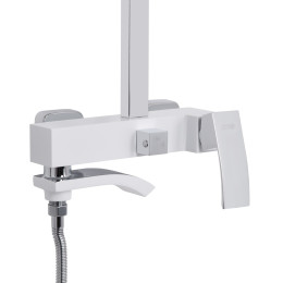 Душова система QT Swan Cascada (QTSWA111CRW45570) з тропічним душем і змішувачем, 3 режими, хром/білий