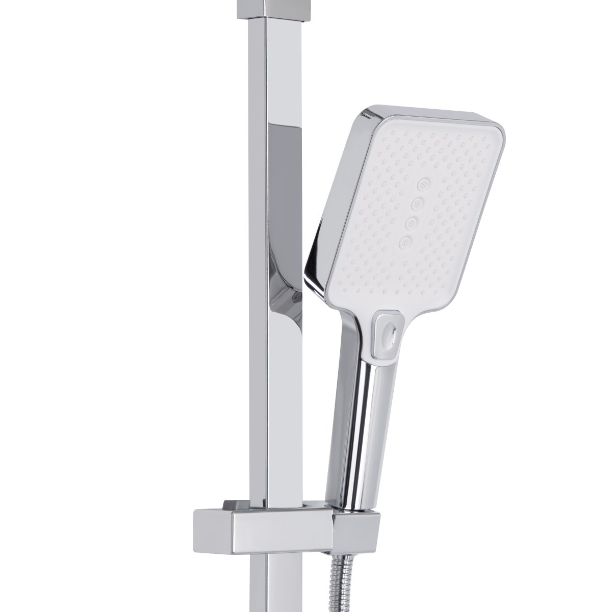 Душова система QT Swan Cascada (QTSWA111CRW45570) з тропічним душем і змішувачем, 3 режими, хром/білий