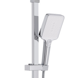Душова система QT Swan Cascada (QTSWA111CRW45570) з тропічним душем і змішувачем, 3 режими, хром/білий
