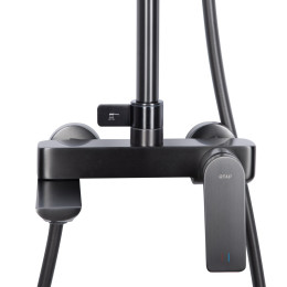Душова система QT Vlasta New (QTVLA111GMB45651) з тропічним душем і змішувачем, 3 режими, графіт