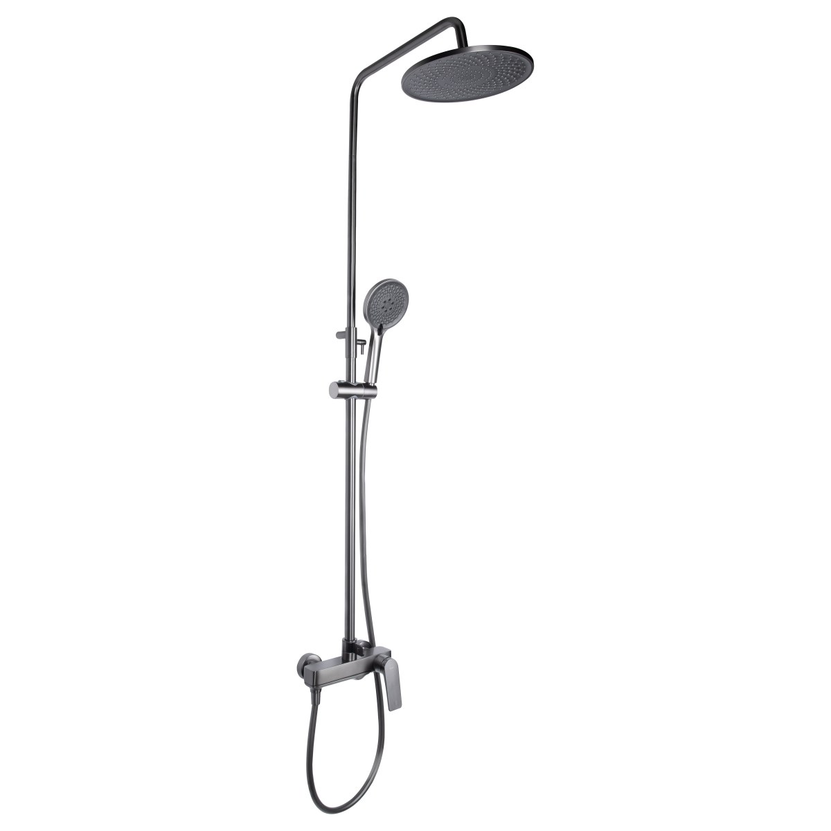 Душова система QT Vlasta New (QTVLA111GMB45651) з тропічним душем і змішувачем, 3 режими, графіт