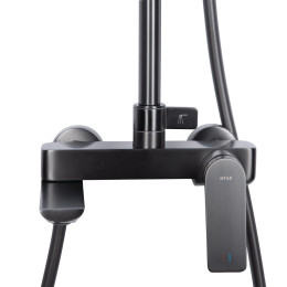 Душова система QT Vlasta New (QTVLA111GMB45651) з тропічним душем і змішувачем, 3 режими, графіт