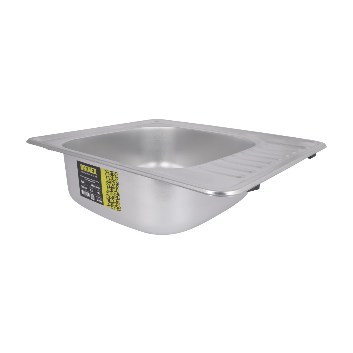 Кухонная мойка Brinex 5848 из нержавейки (BRIN5848MDEC08) врезная, 0,8 мм, Micro Decor